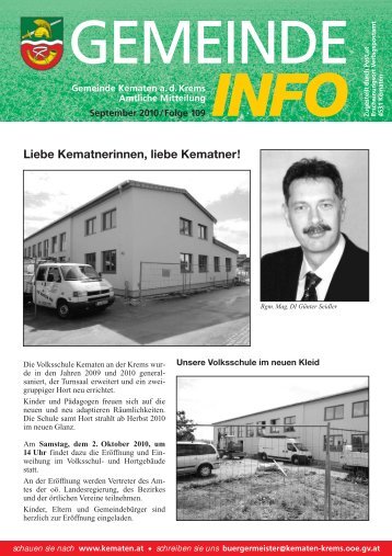 Liebe Kematnerinnen, liebe Kematner! - Kematen an der Krems ...