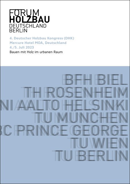 4. Deutscher Holzbau Kongress (DHK 2023)