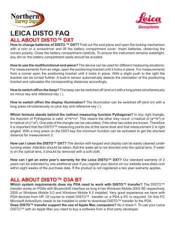 LEICA DISTO FAQ