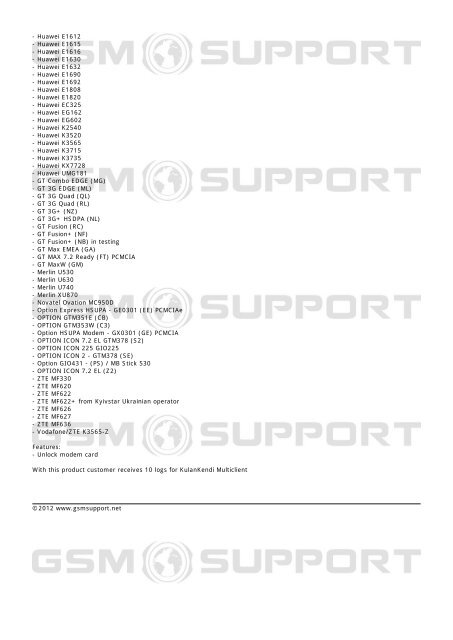 KulanKendi Multi-Client GPRS / UMTS PCMCIA ... - Gsmsupport.net