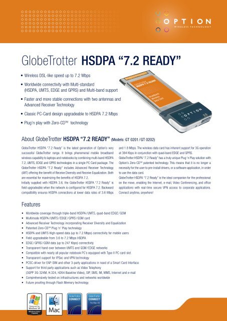 GlobeTrotter HSDPA “7.2 READY” - Nucleus Networks
