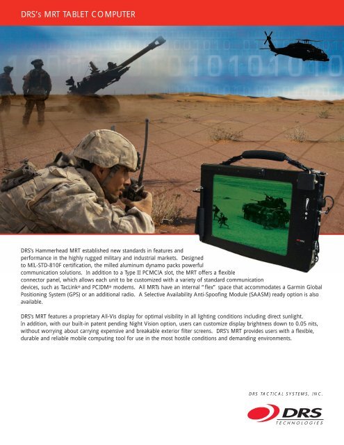 DRS's MRT TABLET COMPUTER