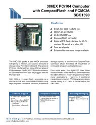 386EX PC/104 Computer with CompactFlash and ... - Micro/sys, Inc.