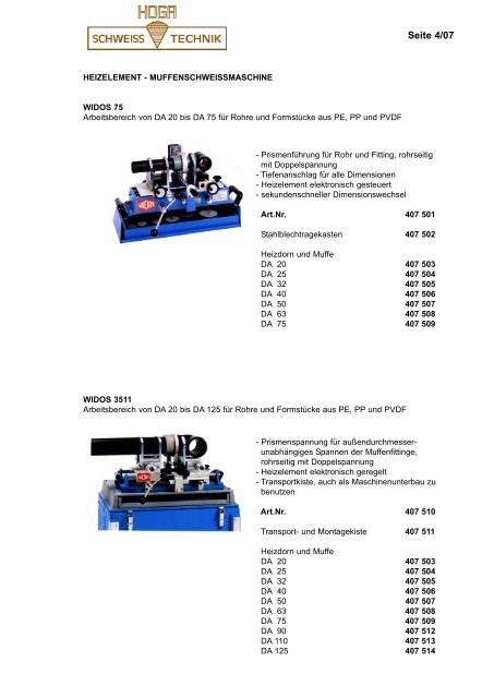 Kunststoffschweisstechnik - HOGA Schweisstechnik GmbH