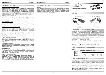 EX-1350 Bzw. 1352, Treiber CD, Anleit - Exsys