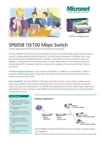 SP605B 10/100 Mbps Switch