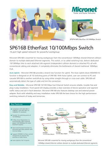 SP616B EtherFast 10/100Mbps Switch