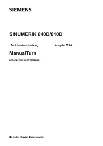 SINUMERIK 840D/810D ManualTurn - Siemens