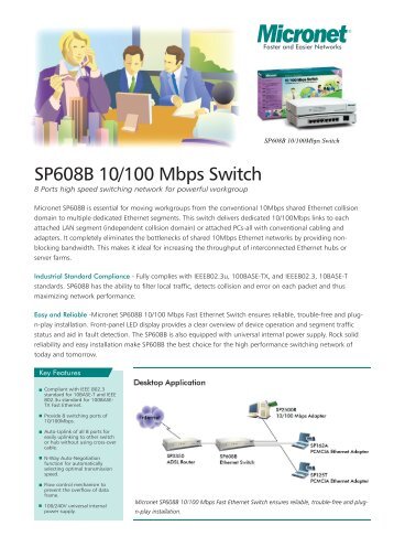 SP608B 10/100 Mbps Switch