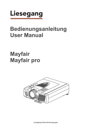 Bedienungsanleitung User Manual Mayfair Mayfair pro - HCinema