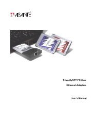 FriendlyNET PC Card Ethernet Adapters User's Manual - Asante