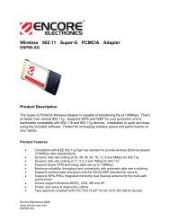 Wireless 802.11 Super-G PCMCIA Adapter - Encore-usa.com