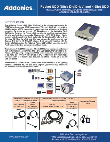 Pocket UDD (Ultra DigiDrive) and 4-Slot UDD - Addonics