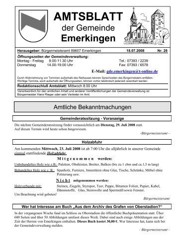 AMTSBLATT - Gemeinde Emerkingen