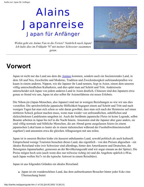 barthe.net: Japan für Anfänger - Alain Barthe