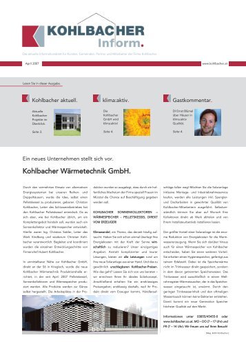 Entwurf zum Druck:Entwurf zum Druck.qxd.qxd - Kohlbacher GmbH