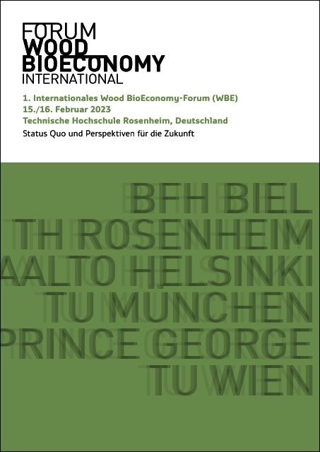 1. Internationales Wood BioEconomy-Forum (WBE 2023)