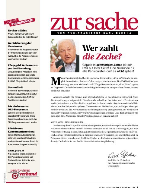 Heinz Fischer - Pensionistenverband Österreichs