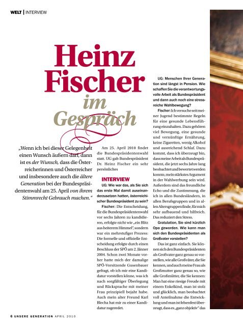Heinz Fischer - Pensionistenverband Österreichs