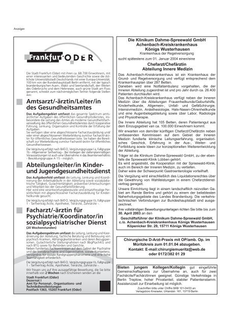 Ausgabe April 2003 - Landesärztekammer Brandenburg