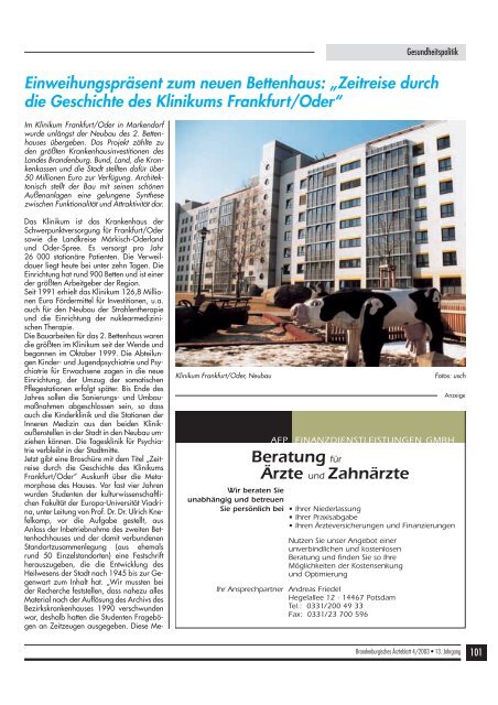 Ausgabe April 2003 - Landesärztekammer Brandenburg