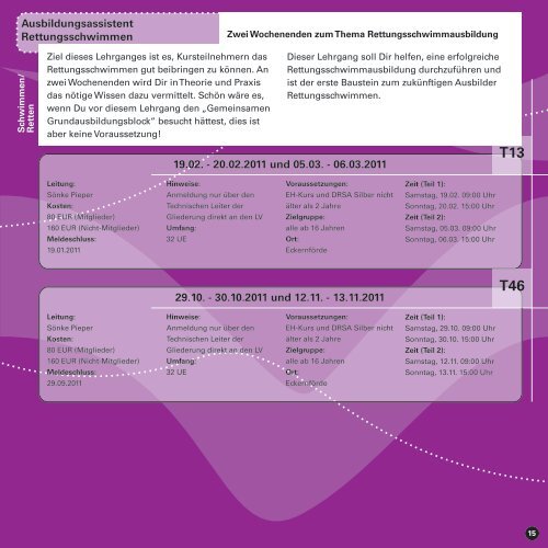 info 2011 - (DLRG), Landesverband Schleswig-Holstein