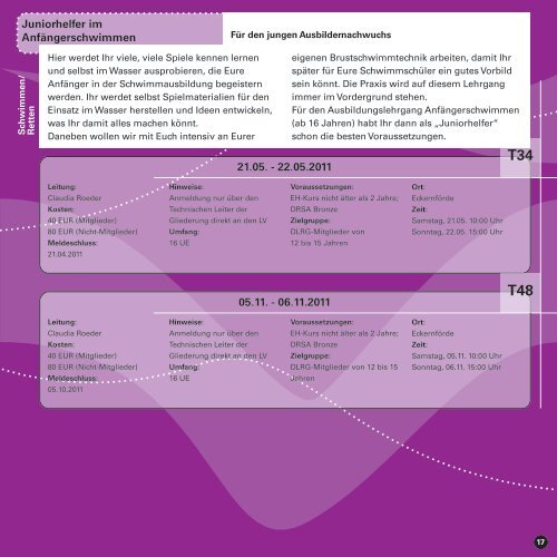 info 2011 - (DLRG), Landesverband Schleswig-Holstein