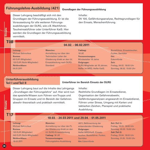 info 2011 - (DLRG), Landesverband Schleswig-Holstein