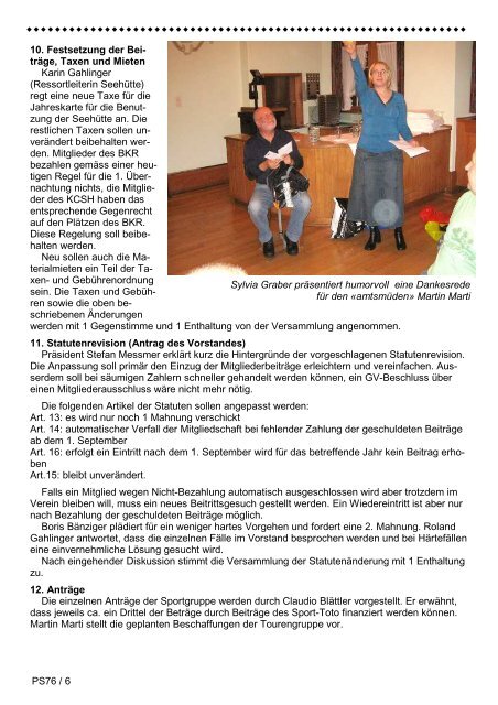 PS76 / 1 Ausgabe Nr.76 Januar 2008 Kanu Club Schaffhausen ...