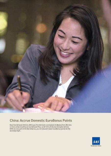 China: Accrue Domestic EuroBonus Points - SAS