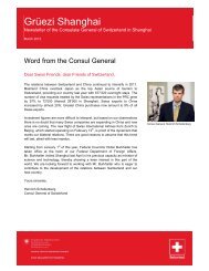 Grüezi Shanghai - Newsletter of the Consulate General of ... - SinOptic