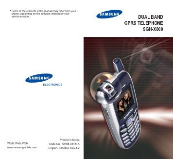DUAL BAND GPRS TELEPHONE SGH-X600 - O2