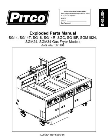 Exploded Parts Manual - Pitco