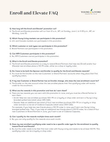 Enroll and Elevate - June FAQ