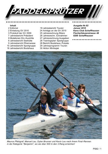 PS82 / 1 Ausgabe Nr.82 Januar 2010 Kanu Club Schaffhausen ...