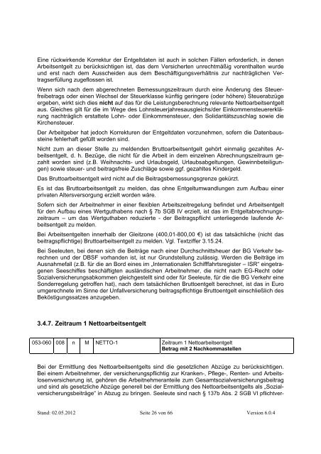 Datenaustausch Entgeltersatzleistungen nach § 23c SGB IV ...