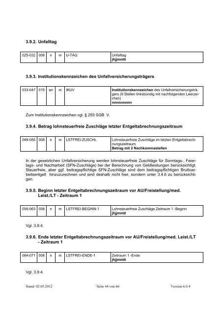 Datenaustausch Entgeltersatzleistungen nach § 23c SGB IV ...