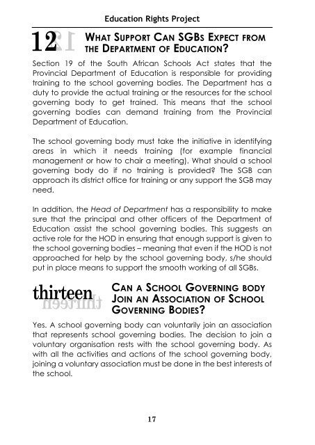 School Governing Bodies - Education Rights Project