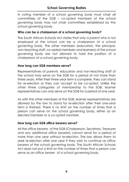 School Governing Bodies - Education Rights Project