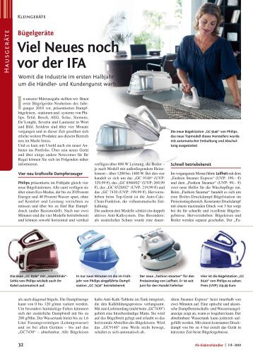 Bügelgeräte: Viel Neues noch vor der IFA