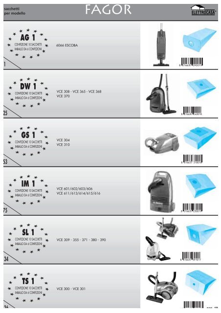 SACCHETTI E ACCESSORI PER ASPIRAPOLVERE - elettroget