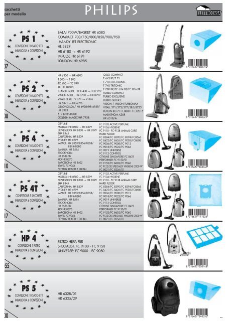 SACCHETTI E ACCESSORI PER ASPIRAPOLVERE - elettroget