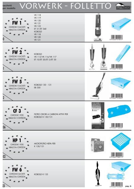 SACCHETTI E ACCESSORI PER ASPIRAPOLVERE - elettroget