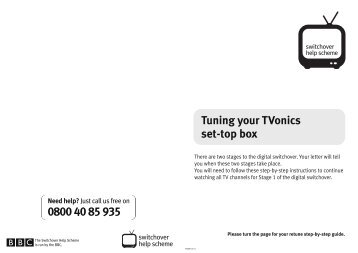 Tuning your TVonics set-top box - Switchover Help Scheme