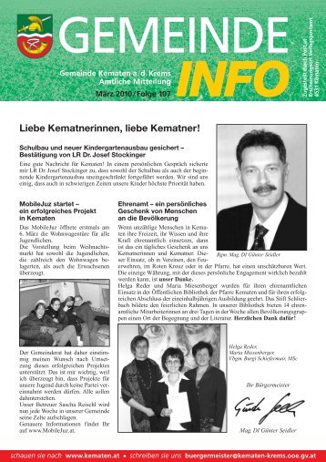 Liebe Kematnerinnen, liebe Kematner! - Kematen an der Krems ...