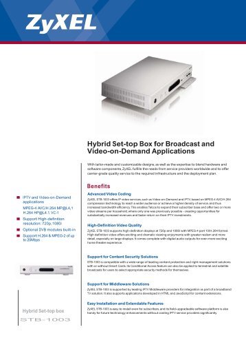 Hybrid Set-top Box for Broadcast and Video-on-Demand ... - ZyXEL