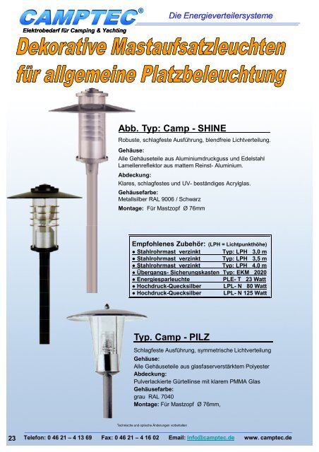 Katalog öffnen - Camptec