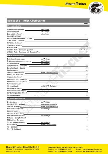 01 Schläuche - Gummi-Fischer GmbH & Co.KG