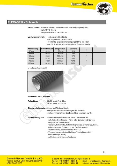 01 Schläuche - Gummi-Fischer GmbH & Co.KG