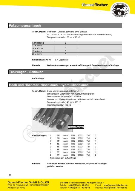 01 Schläuche - Gummi-Fischer GmbH & Co.KG